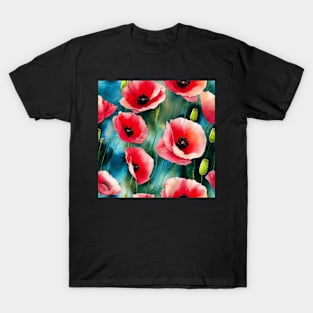 Watercolor poppy flower T-Shirt